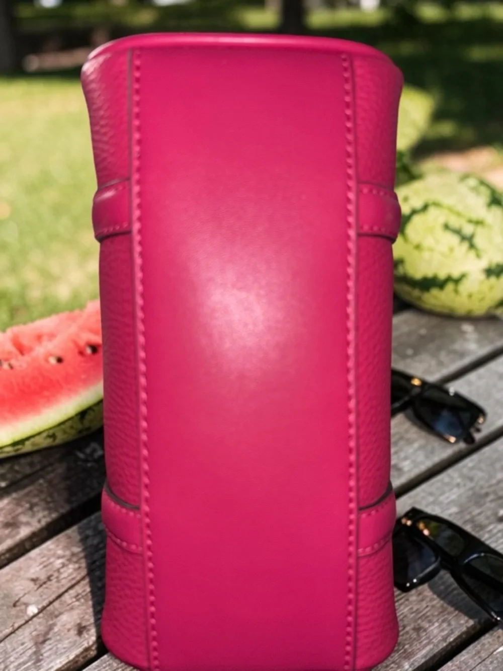 Michael Kors Bedford Small Satchel Pink Pebbled Leather Top Handle Crossbody Bag - Picture 3 of 6